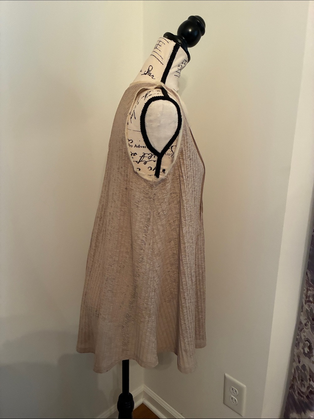 Mystree Taupe & Brown Sheer Tie-Front Tank Top - Picture 7 of 13